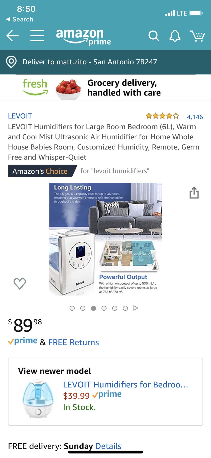 Levoit large room humidifier!