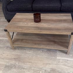 Navy blue 3 person couch, chair, lamps, and coffee table for sale