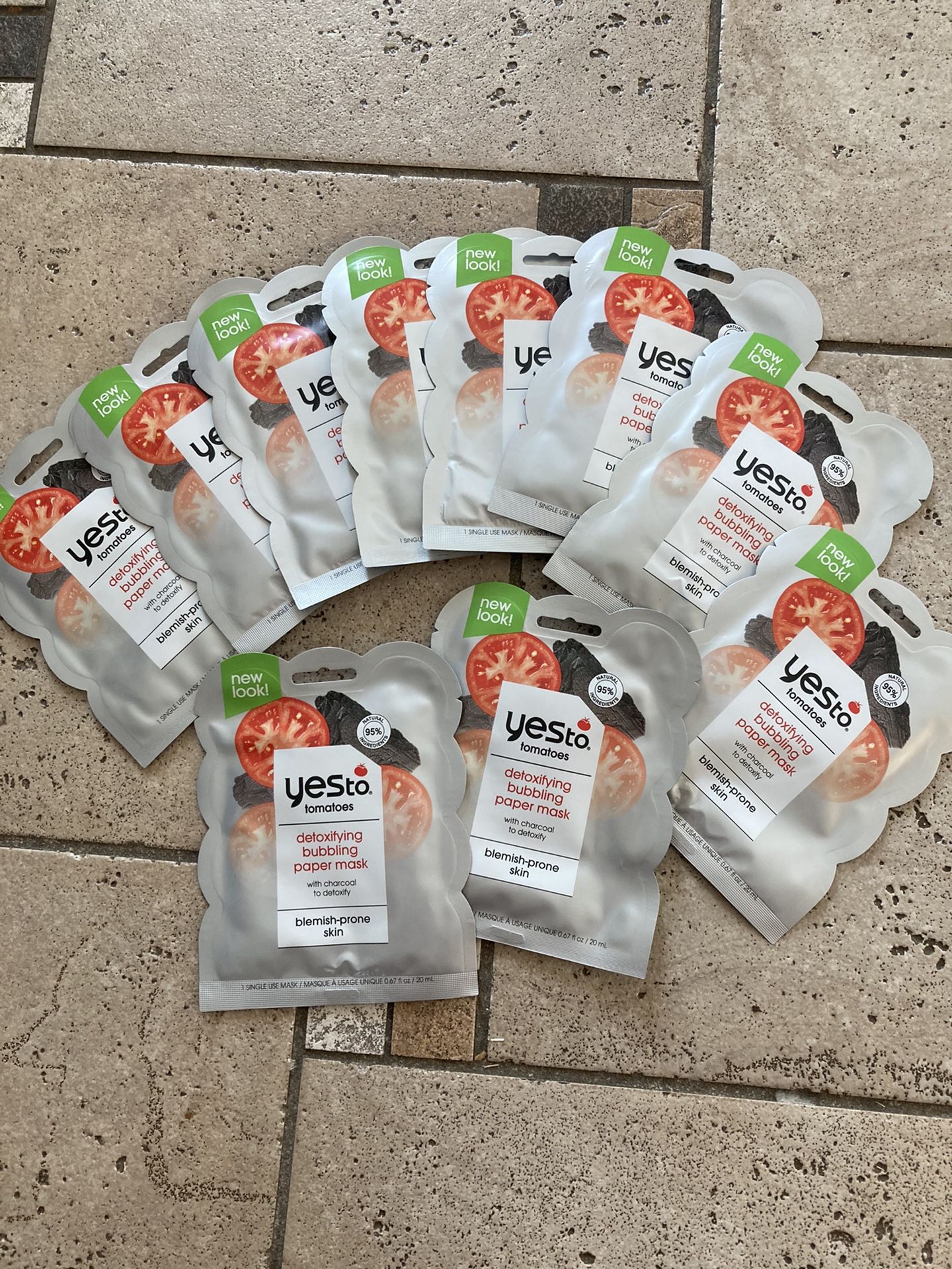 NWT Yesto Tomatoes Detoxifying bubbling paper mask 10 pack bundle 