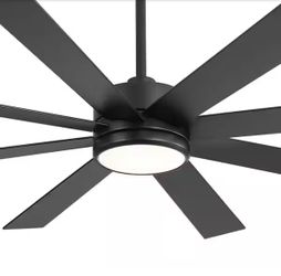 BreezaryArcher 65 in. Integrated LED Indoor Black Ceiling Fans with Light and Re