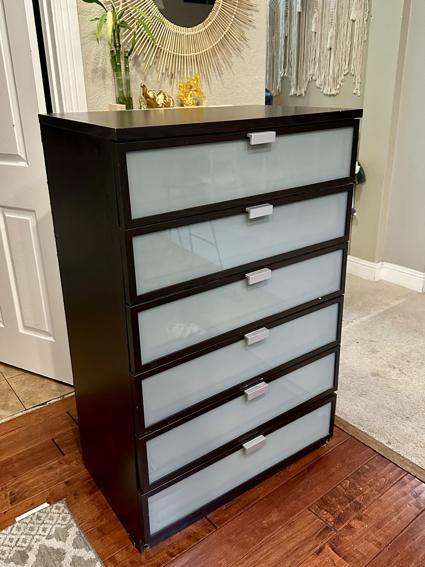 hopen 8 drawer dresser black brown frosted glass Elegant Slit Ribbon Maxi Dress