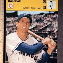 1977 Sportscaster Bobby Thompson Chicago Cubs New York Giants The Shot Heard around the World Hero Of The 1951 Pennant Baseball Photo Large Card