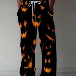 Men'S Halloween Pumpkin Print Pants