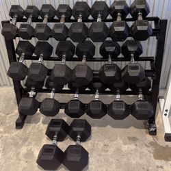 Rubber Hex Dumbell Set