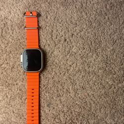 Apple Watch Ultra 2 [GPS + Cellular 49mm] Smartwatch with Rugged Titanium Case & Orange Ocean Band One Size. Fitness Tracker, Precision GPS, Action Bu