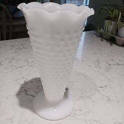 Vintage White Milk Glass Vase