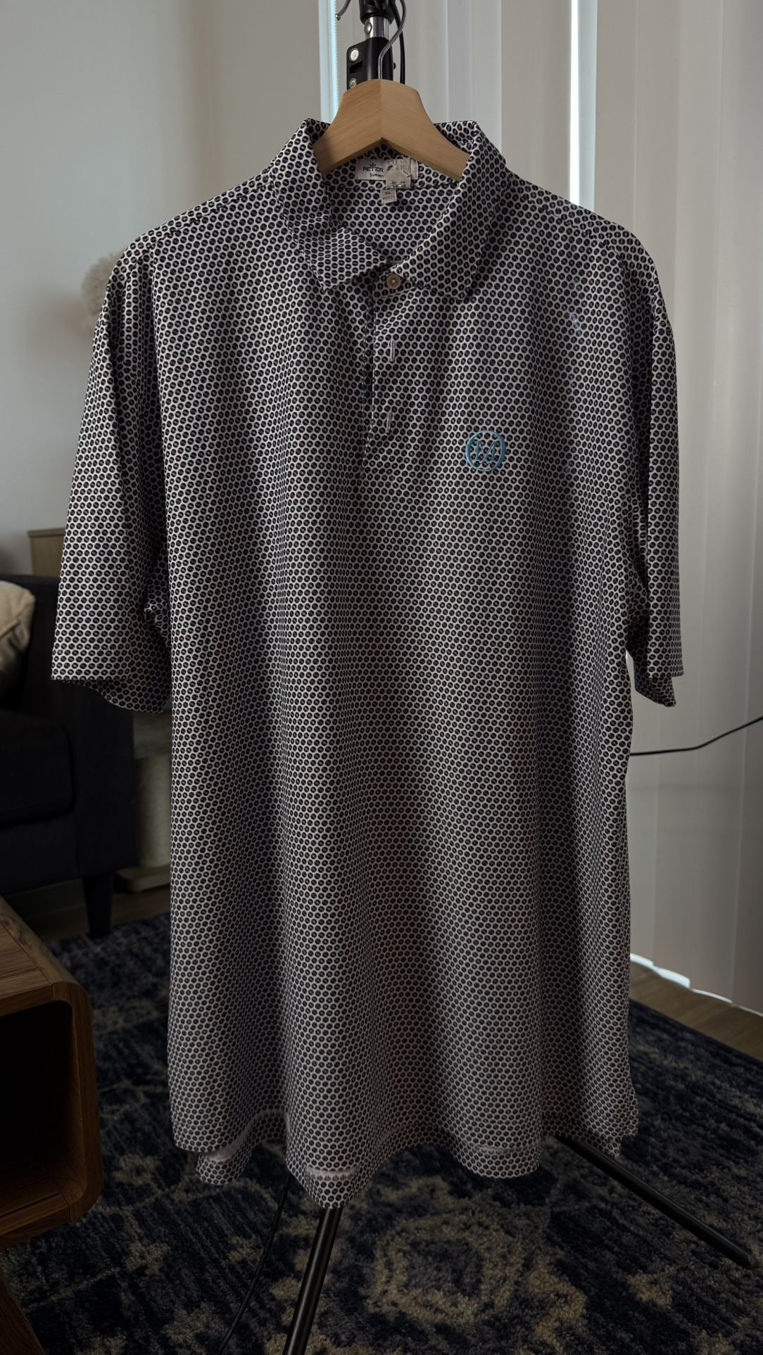 Peter Millar Summer Comfort Polo Shirt Men’s XL Geometric Print Golf
