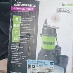 One and a 1/2 horsepower submersible sewage pump