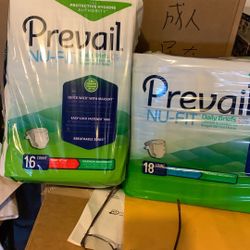 Prevail Daily Briefs Large/medium Diaper Large 18 pcs. Pkg and Medium 16 Pcs.  $5 each Pkg.  