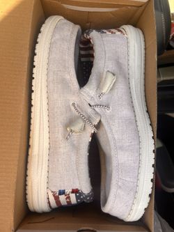 NIB Hey Dude American Flag Wally Patriotic Slip On Casual Shoes