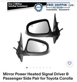 Mirror Power Heated Signal Pair Right And Left side for Toyota Corolla 2014-2019 
