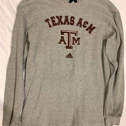  Adidas Texas A&M Gray Ribbed Long Sleeve Shirt