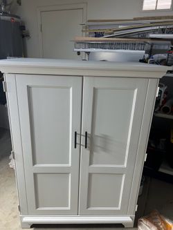 Modern white storage cabinet/computer cabinet