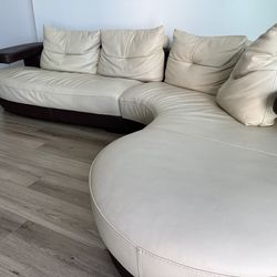 100% Italian Leather Modern Couch Sofa
