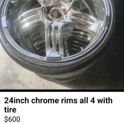 24inch Rim And Tire One Center Cap Missing 