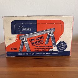 Vintage Chesney Sawhorse Brackets NOS No Nails Bolts or Screws Required 