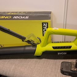 RYOBIONE+ 18V 90 MPH 200 CFM Cordless Battery Leaf Blower/Sweeper with 2.0 Ah Battery and Charger
