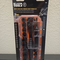 Klein KNECT 3/8" Drive Impact Rated Pass Through Socket Set, 15 Piece