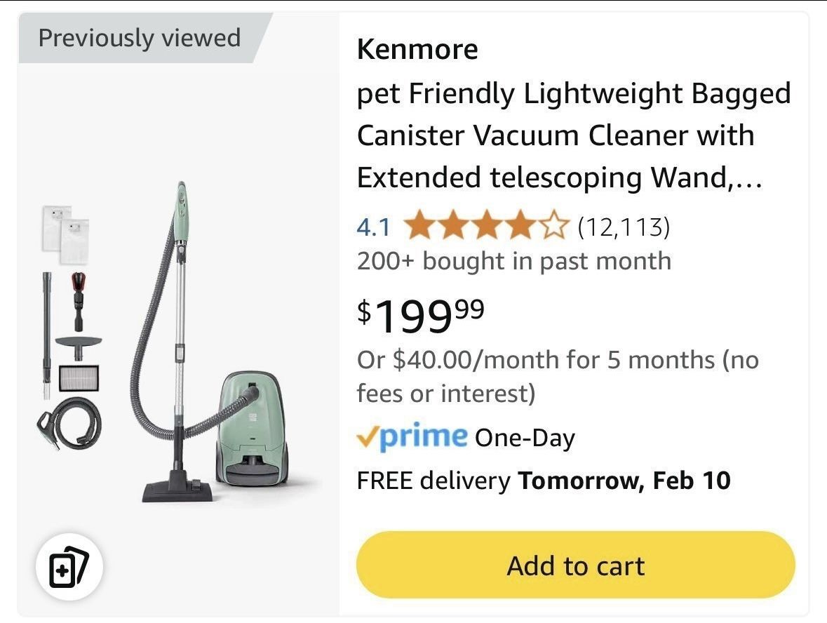 New Kenmore Vacuum Cleaner $200 original price