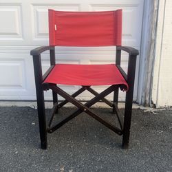 Two Folding Directors Chairs High Quality Red Canvas
