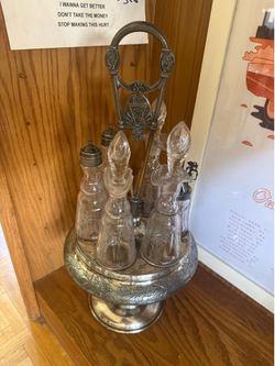 Antique glass cruet set