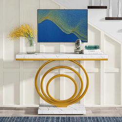 Narrow Console Table, 41" Entryway Sofa Table with Ring Base Brand new still in the box D13