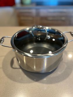 Hexclad 8 Quart Hybrid Stainless Steel Pot with Lid