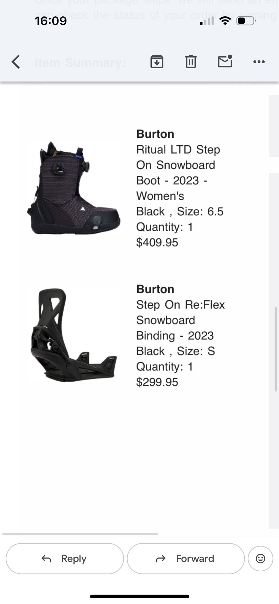 Burton Step On Re:Flex Snowboard Binding - 2023 Black , Size: S