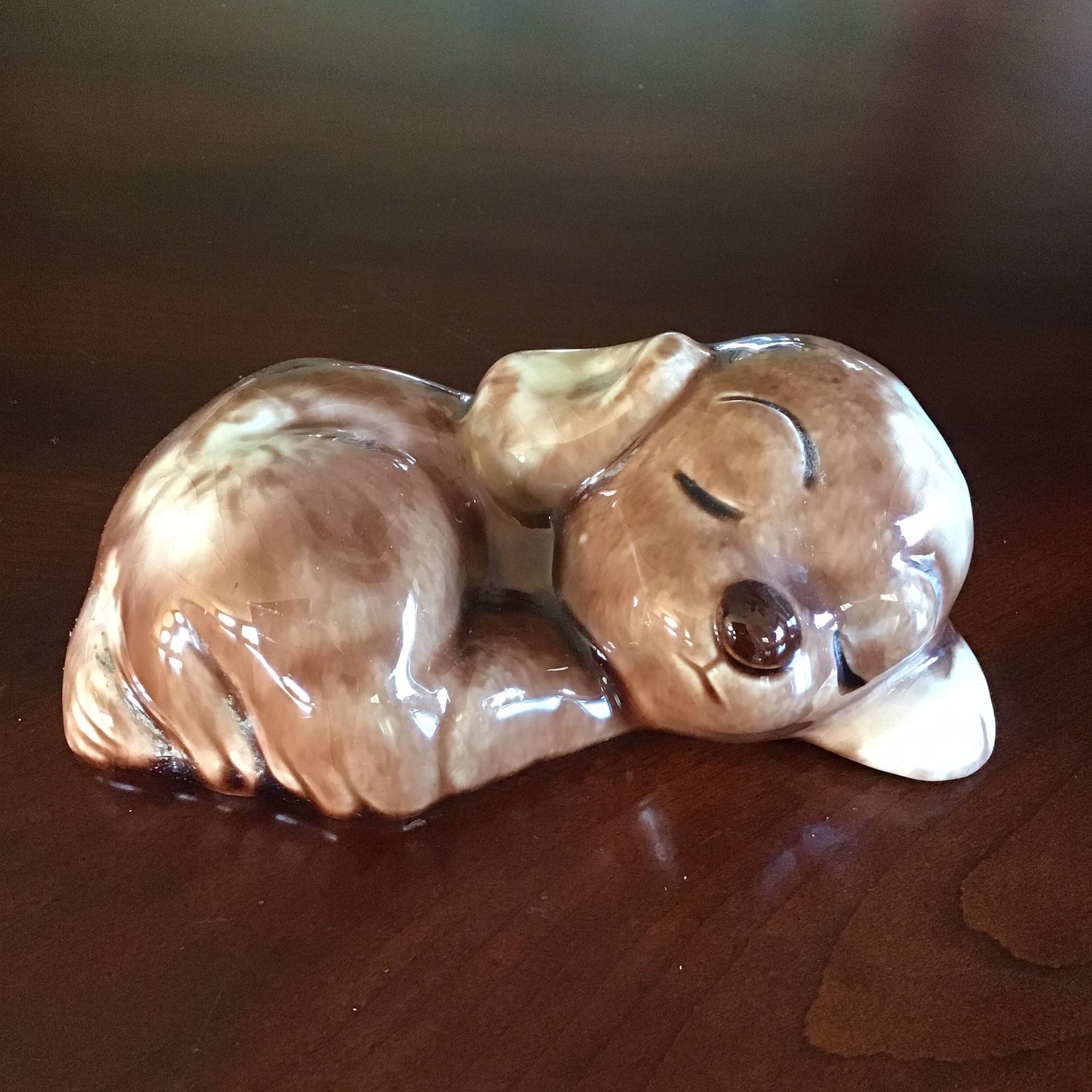 Vintage Litchen Ware Sleeping Puppy Figurine