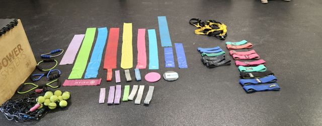 assortment of fitness equipment
