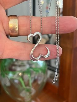 Vintage Sterling Silver Forever Pendant Necklace