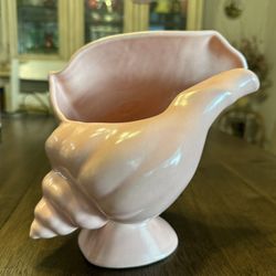 Vintage, Pink, Conch, Shell Planter, Mid Century