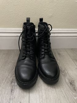 Vince Camuto Lace-up Leather Combat Boots