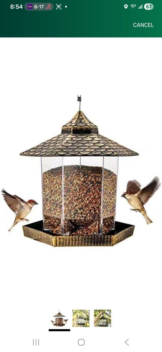 Bird Feeder Outdoor Design, Garden Wildlife Watching (Brown)