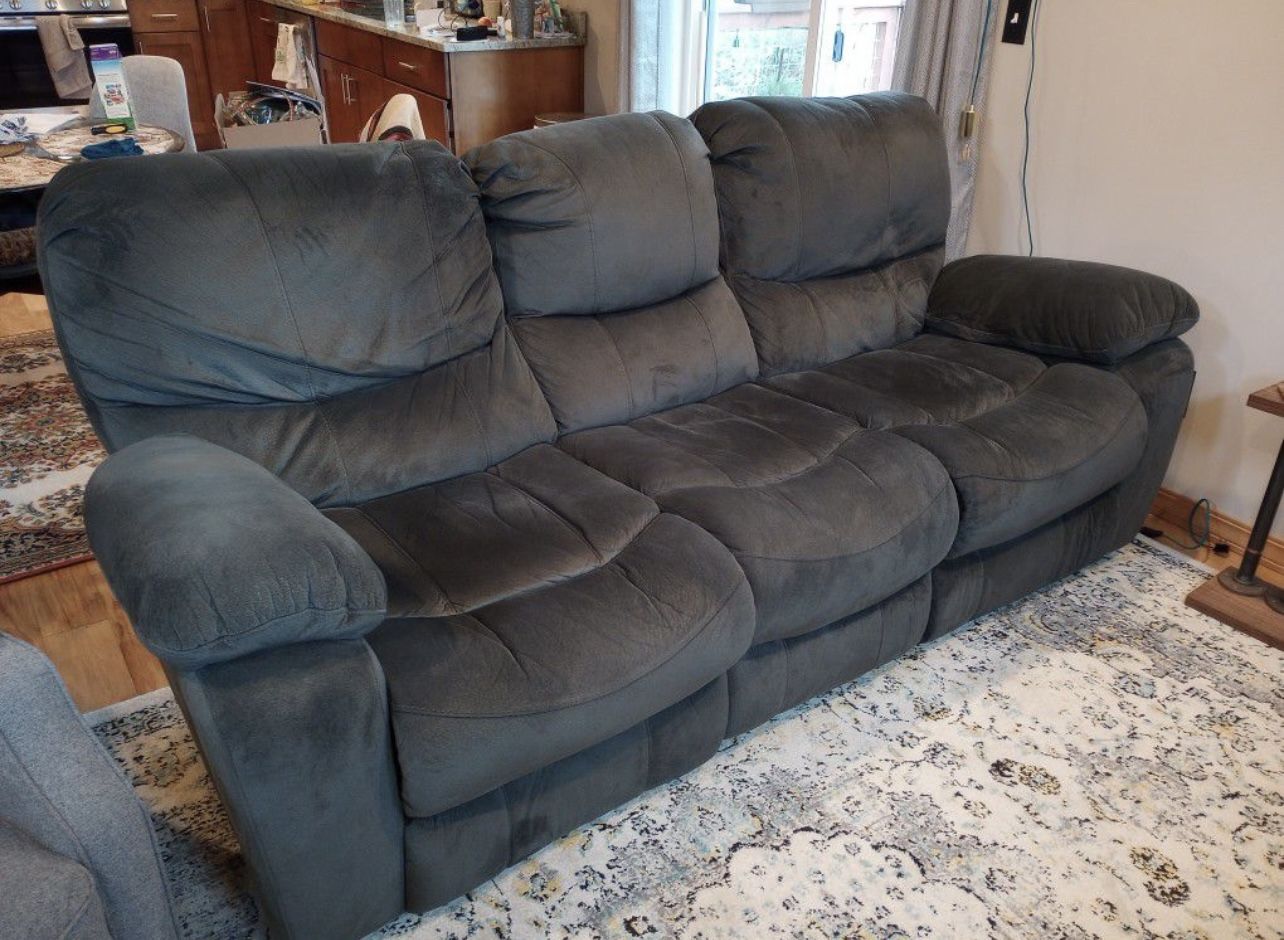 Slate Grey Recliner Couch