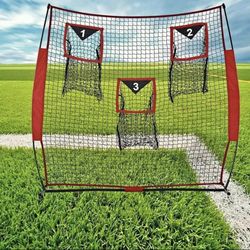 Football Kicking and Throwing Target Net, 8x8 FT Portable Quarterback Passing Practice Net with 3 Ta