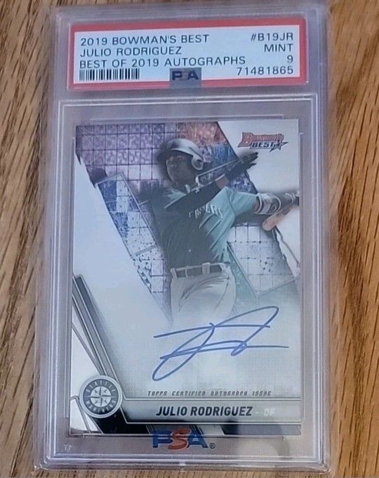 2019 BOWMAN'S BEST JULIO RODRIGUEZ B19-JR PROSPECT AUTO MARINERS PSA 9 MINT