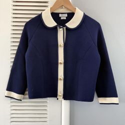 Vintage Marchesa Di Gresy designs only at I.MAGNIN & COMPANY Wool Cardigan Sweater 