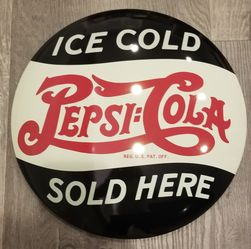 15" Pepsi Cola Domed Metal Sign