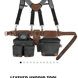 Dead On Tools Leather Tool Belt With Suspenders
