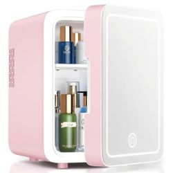 Pink Mirror Mini Refrigerator (New)