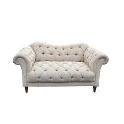Vintage Tufted Grey Settee