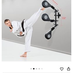 Taekwondo Kick Pad Target, SYNTECSO 3 Pack Kicking Pads with Wall Mounted Bracket Hands-Free Striking Pads for Tae Kwon Do Karate Kickboxing and Marti