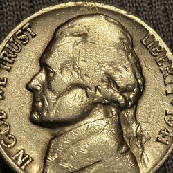 1941 S/S Large S FS-502 Jefferson Nickel