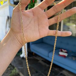 14K Gold Rope Chain 8.2 Grams 24” inches long 100% Real Gold