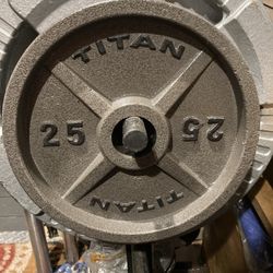 Titan Fitness Pair Of 25 Lb Steel Olympic Weight Plates