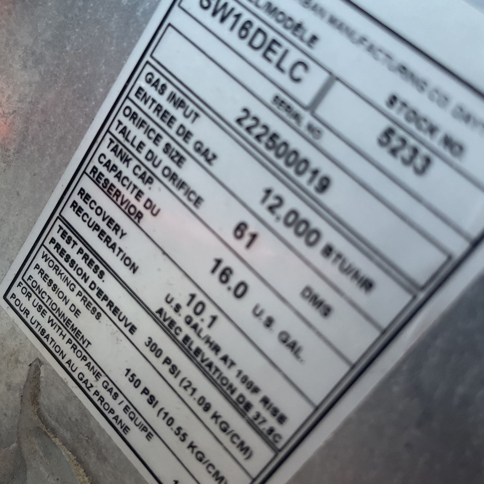Rv Water Heater 16 Gallons 