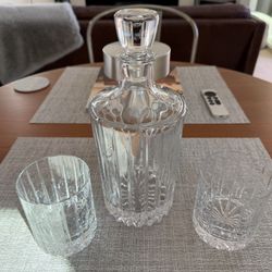 Williams Sonoma Dorset Decanter and Whiskey Glasses