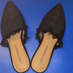 Lucky Brand Bapsee Canvas Flat Slides (Size: 6)