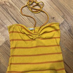 Yellow and orange striped Zara halter top size small 
